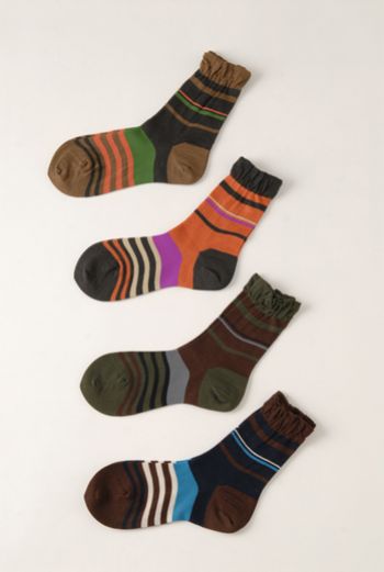 AW1213 STRIPE ANKLE SOCKS - VARIOUS